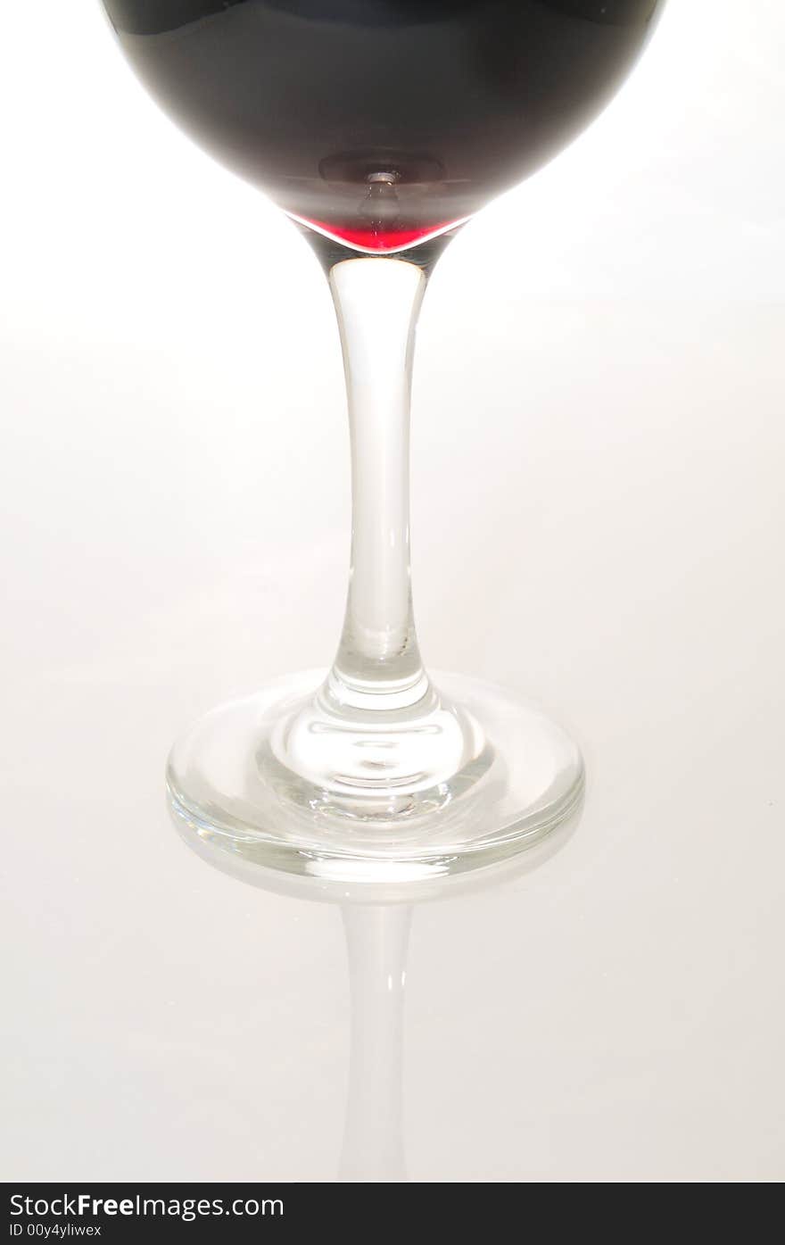 Glass of Red Wine on white background