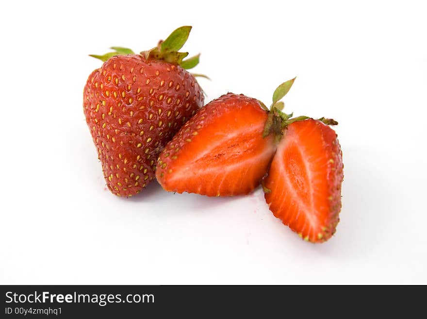 Some strawberries isolated on white. Some strawberries isolated on white