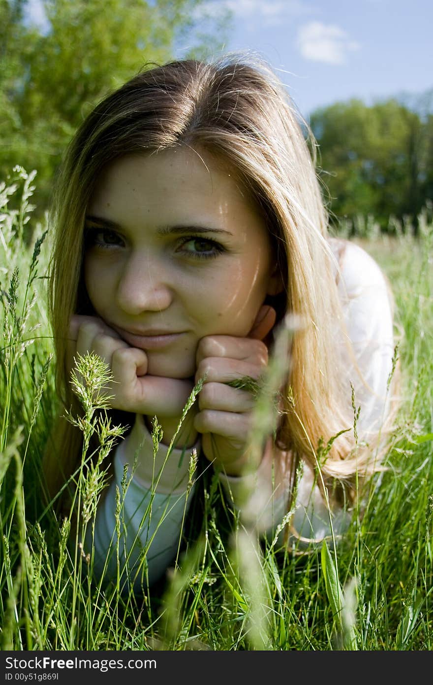 Portrait of young smiling girl