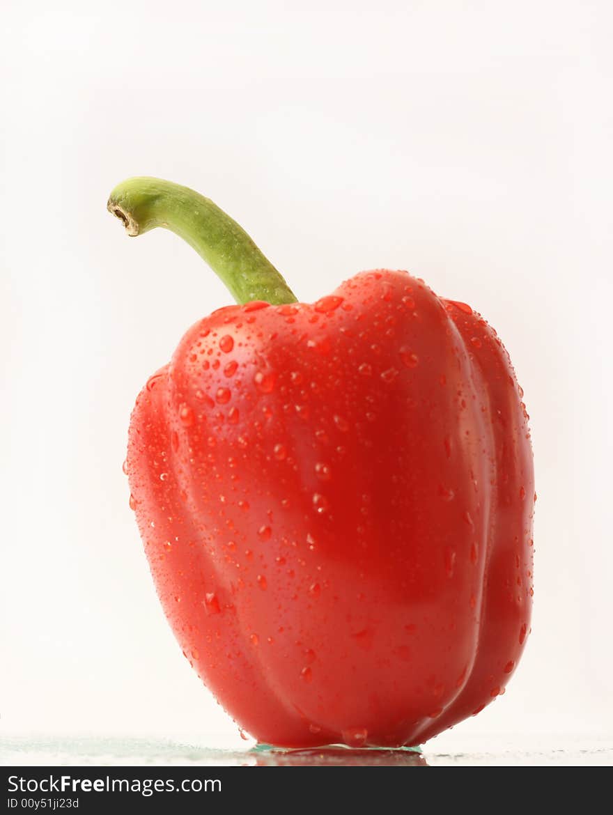 On a photo red bell pepper