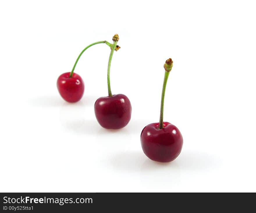 Cherry fruit food isolated on white background