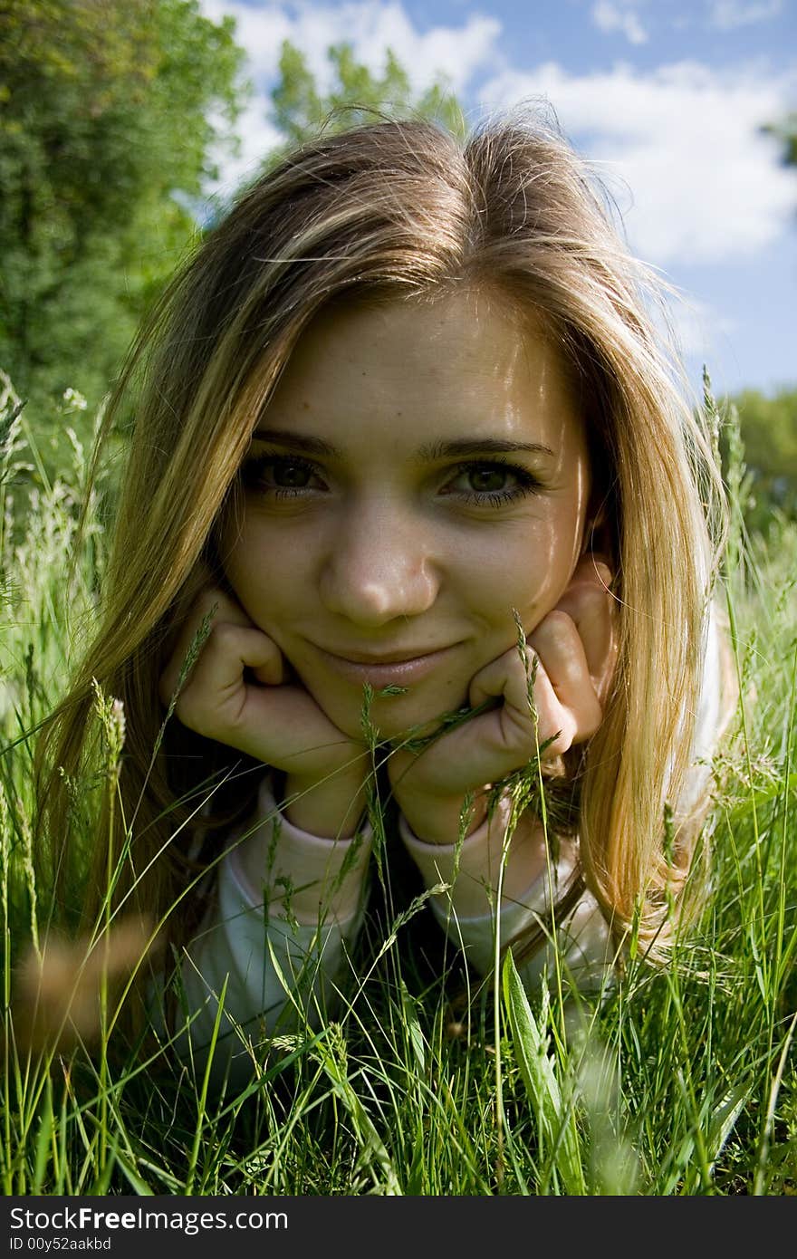 Portrait of young smiling girl