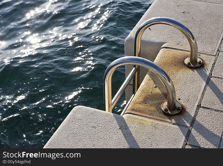 Access to the sea near the port of zadar, croatia