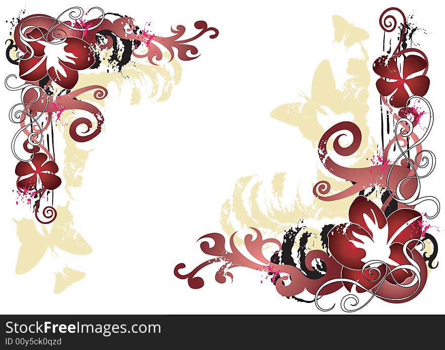 Illustration of a floral background