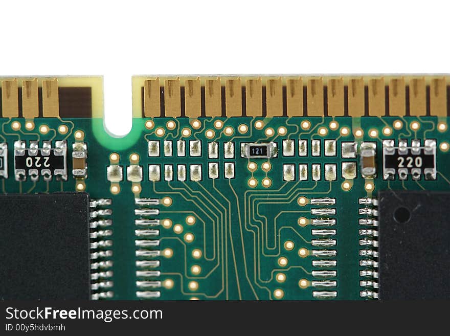 Random access memory chip close up