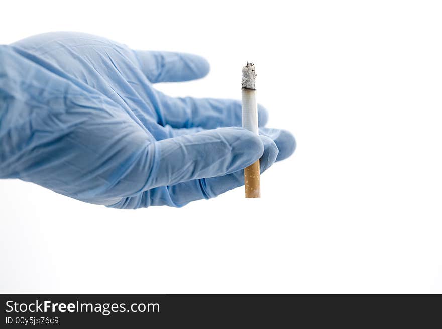 Cigarette with glove