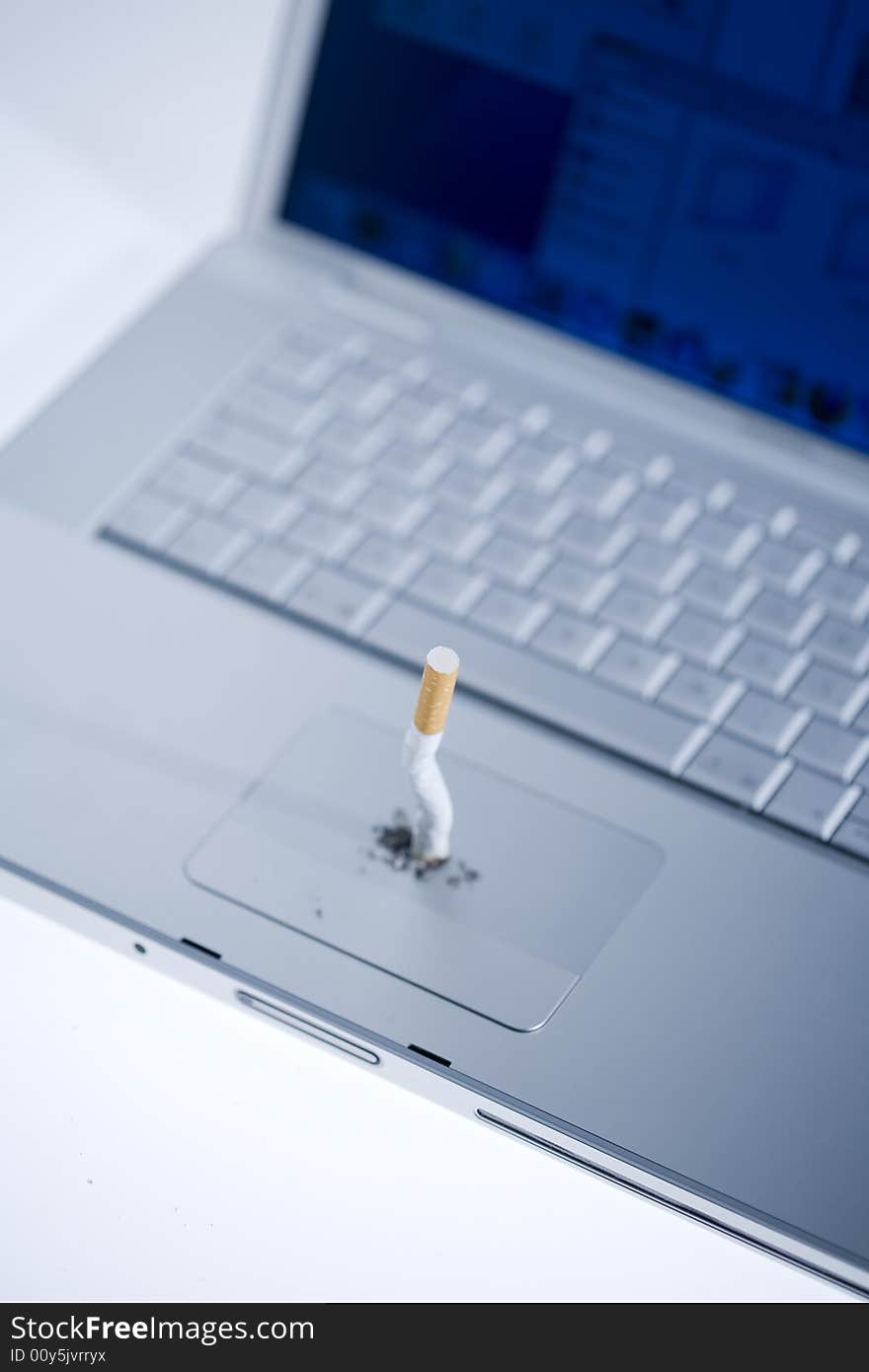 Cigarette off the computer