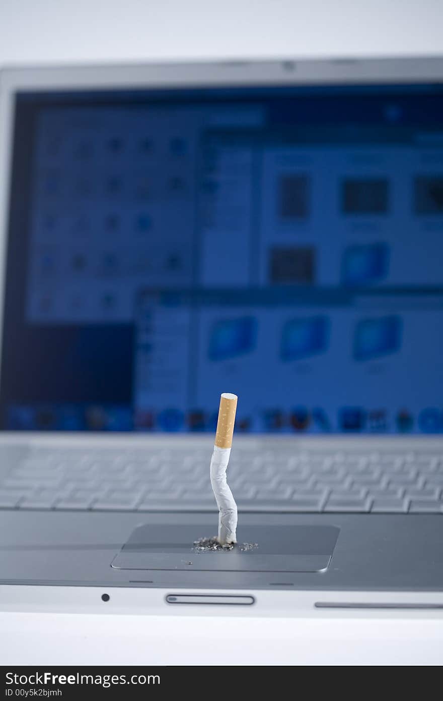 Cigarette off the computer