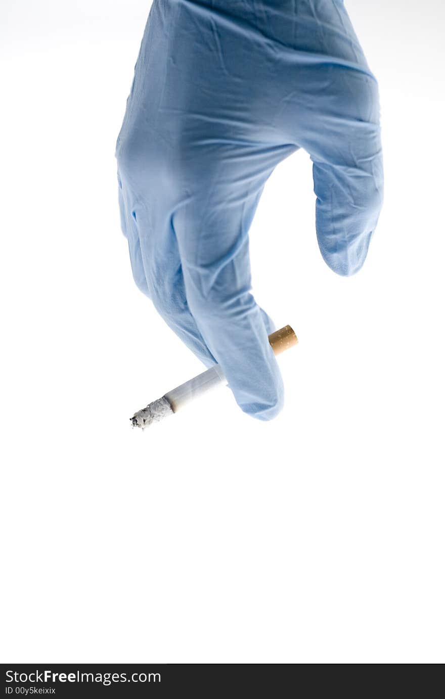 Cigarette with glove