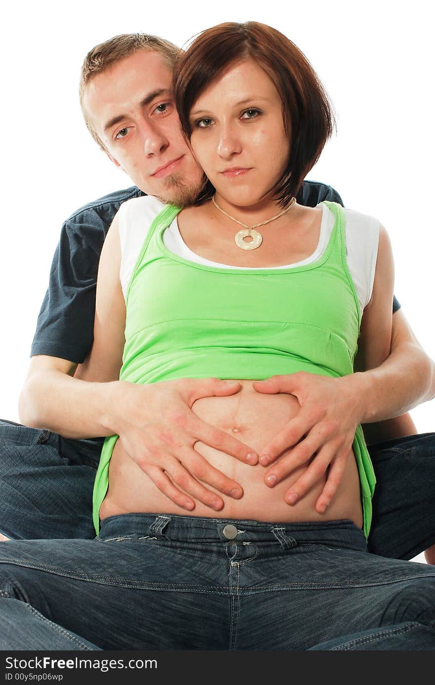 Happy family on white background. Happy family on white background