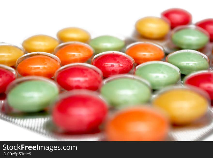 Pills isolated on the white background. Pills isolated on the white background