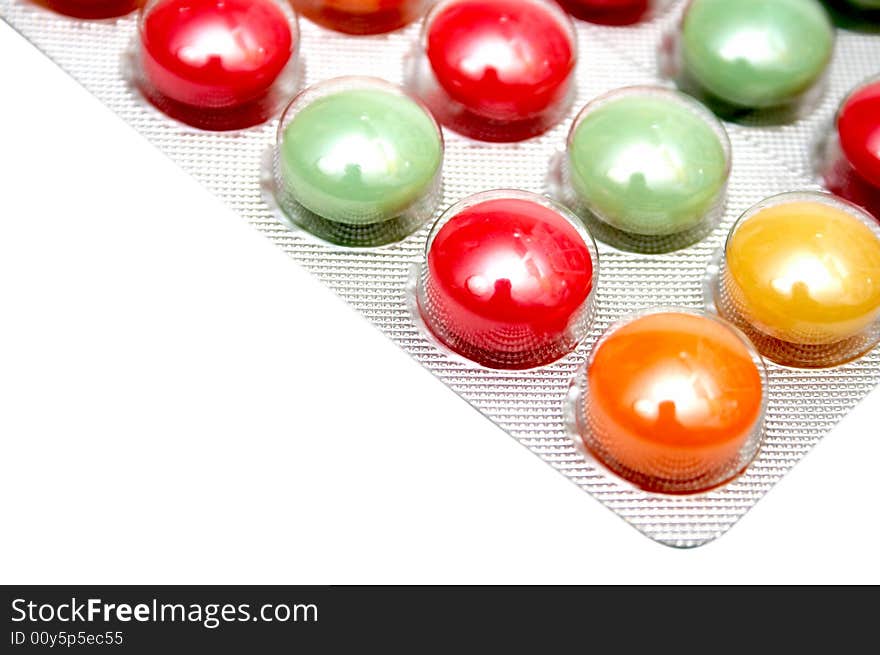 Pills isolated on the white background. Pills isolated on the white background