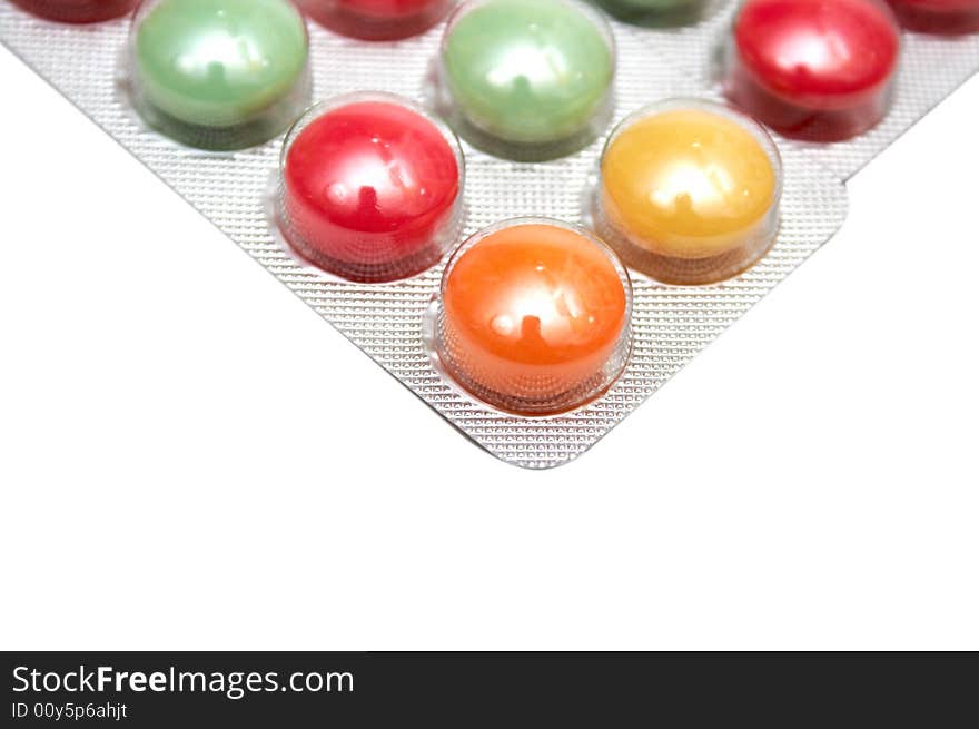 Pills isolated on the white background. Pills isolated on the white background