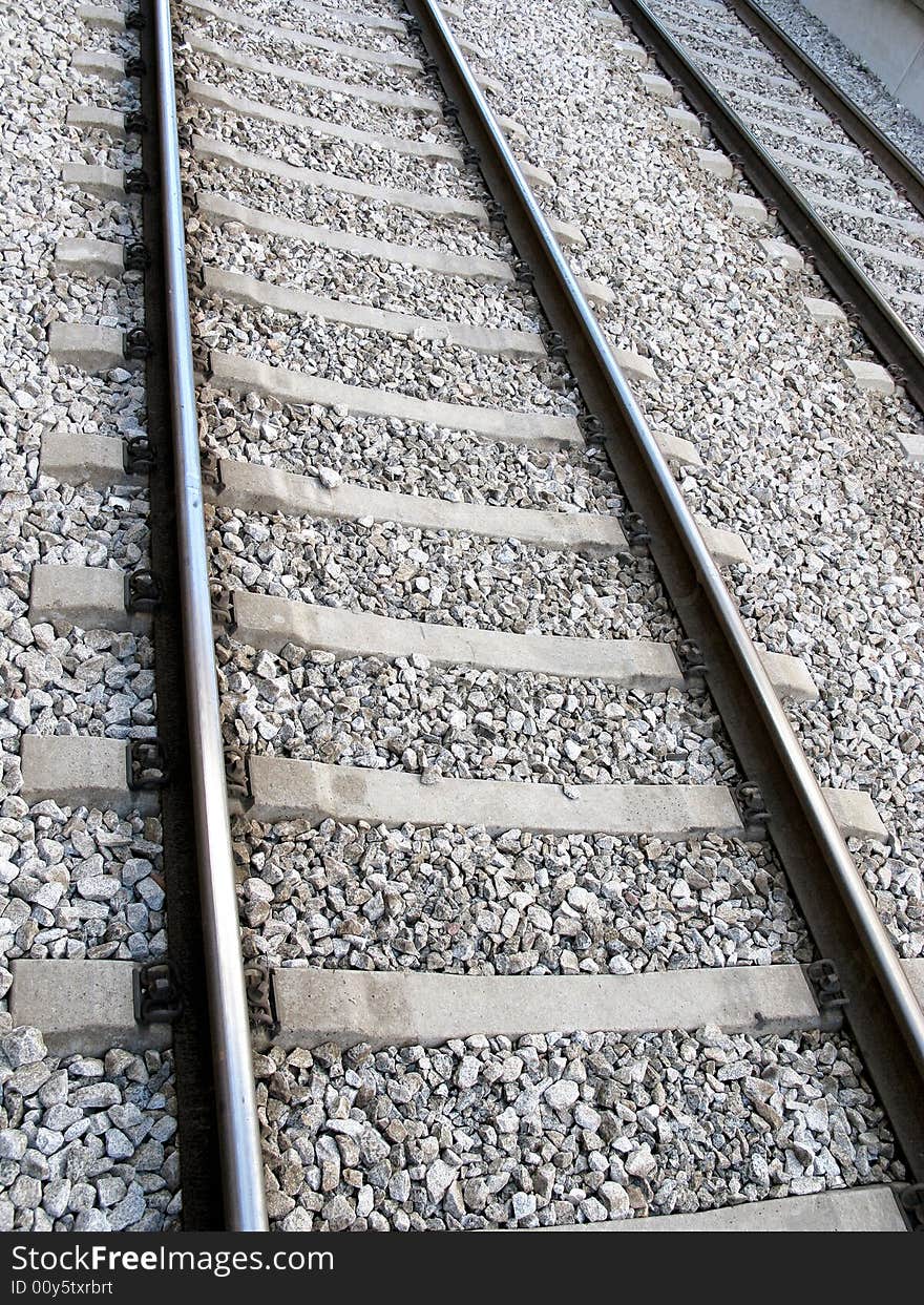 Close up of railway tracks