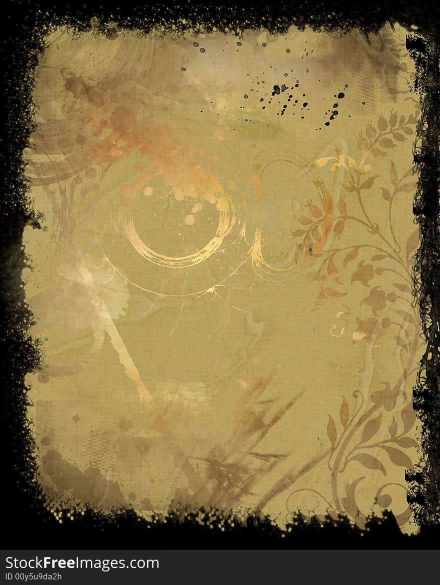 Grunge background with stains, splatter, texture, floral,. Grunge background with stains, splatter, texture, floral,