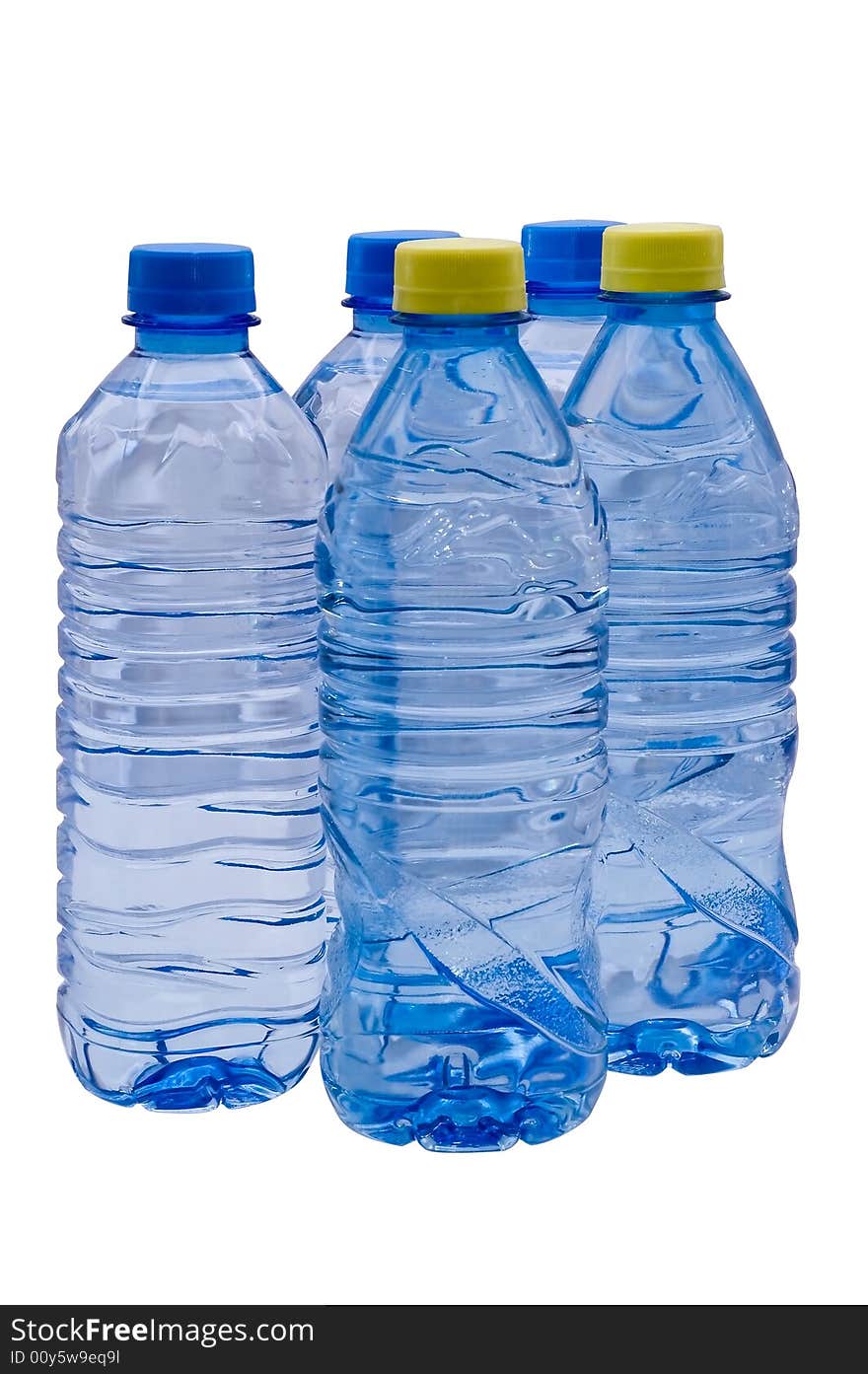 Three bottle of water - isolated object. Three bottle of water - isolated object