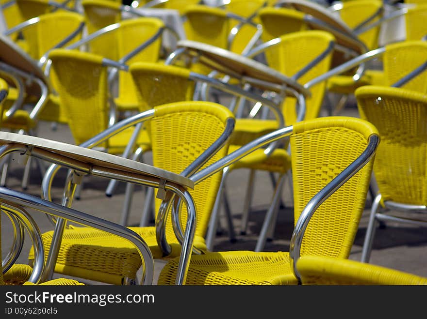 Chairs in lines