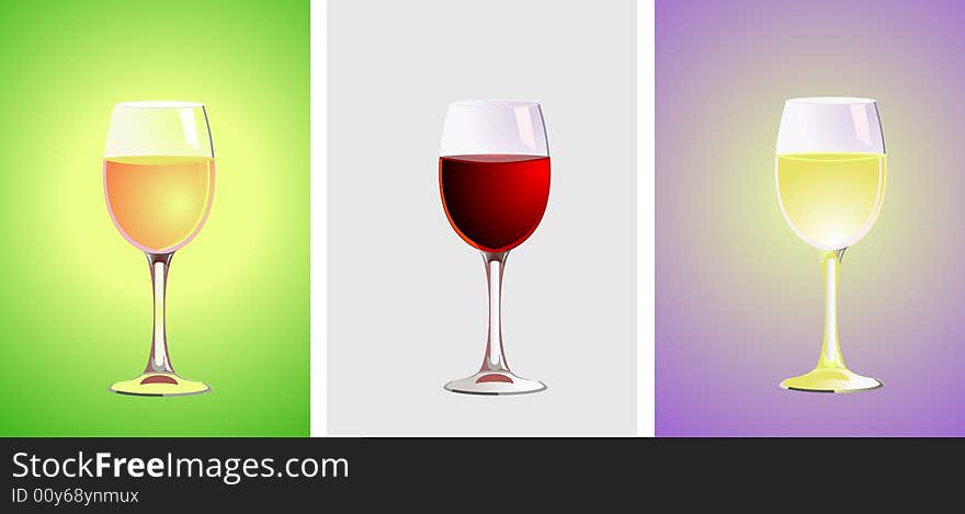 Vector illustration - a three glasses