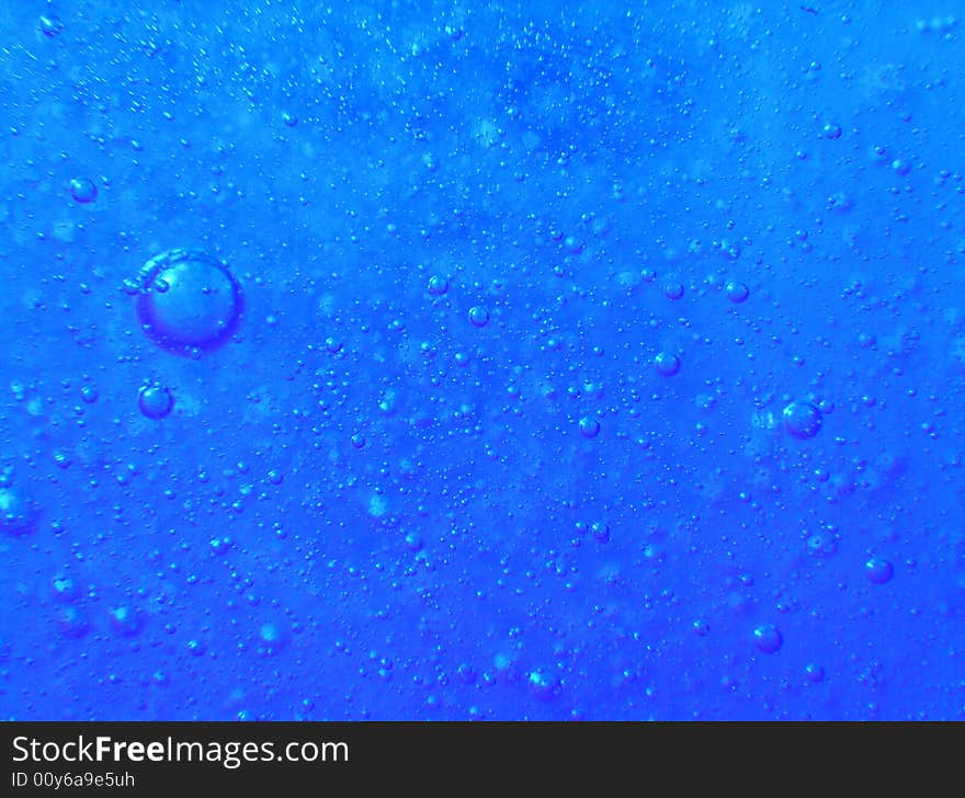 Blue liquid with air vesicles. Blue liquid with air vesicles