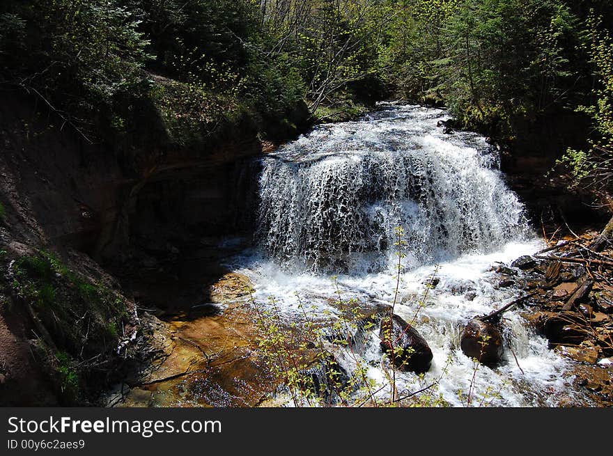 A beautiful waterfall in Michigan's Upper Peninsula. A beautiful waterfall in Michigan's Upper Peninsula.