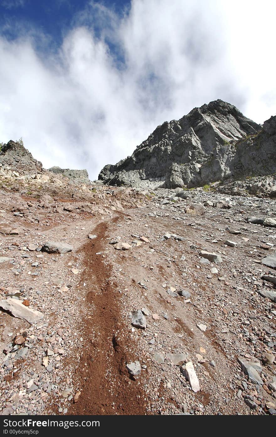 Trail to Mount Washington's summit. Trail to Mount Washington's summit