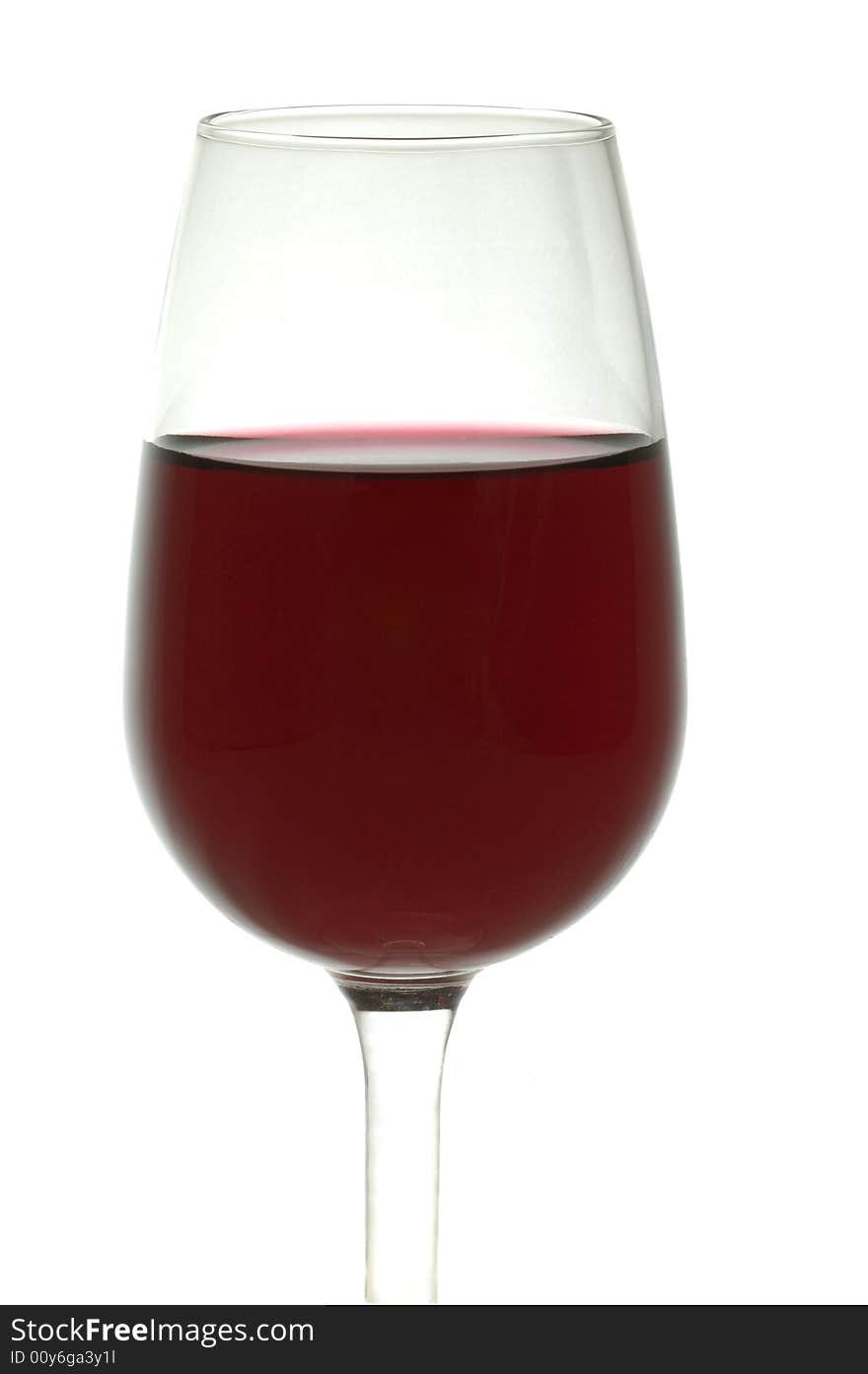 A red wine glass isolated over white background