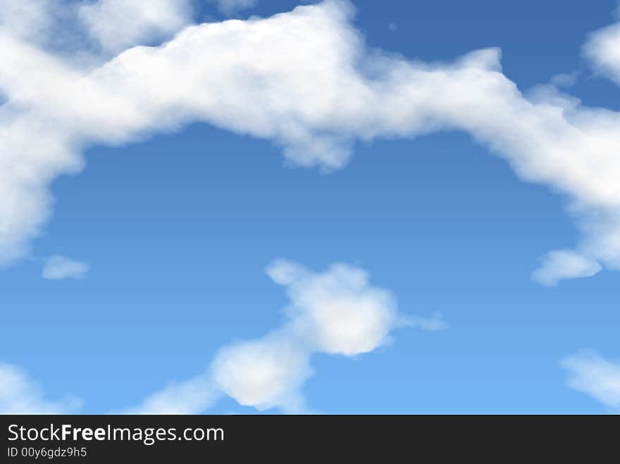 White fluffy clouds against a gradient blue sky. White fluffy clouds against a gradient blue sky