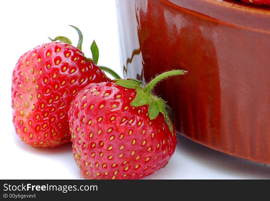 Strawberries isolated on the white background