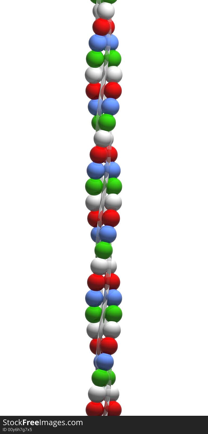 3d rendered DNA with molecules