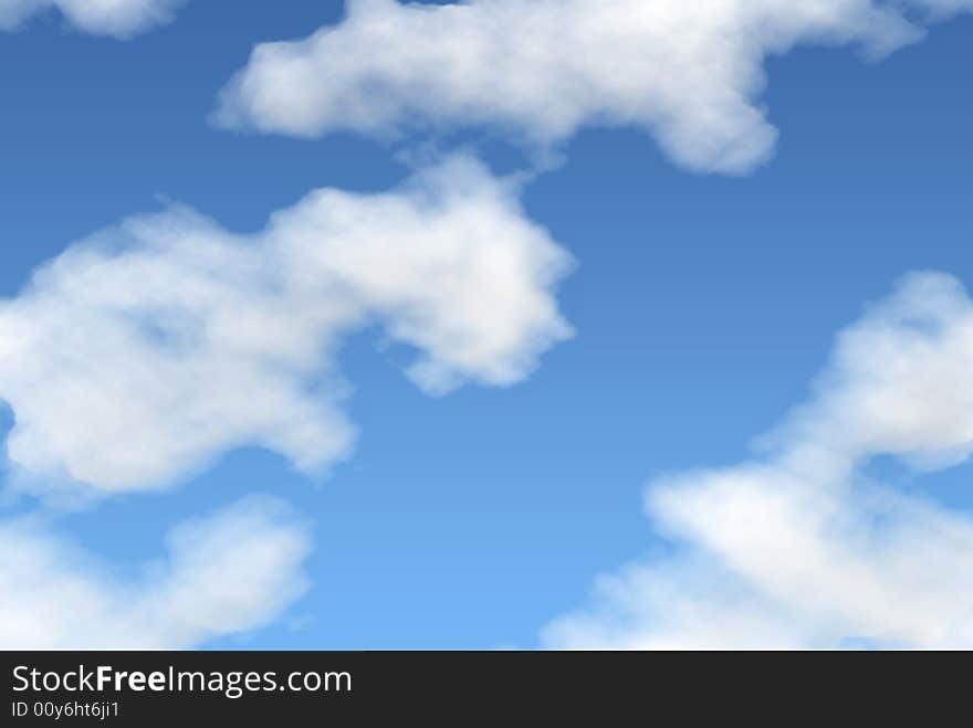 White fluffy clouds on a gradient sky. White fluffy clouds on a gradient sky