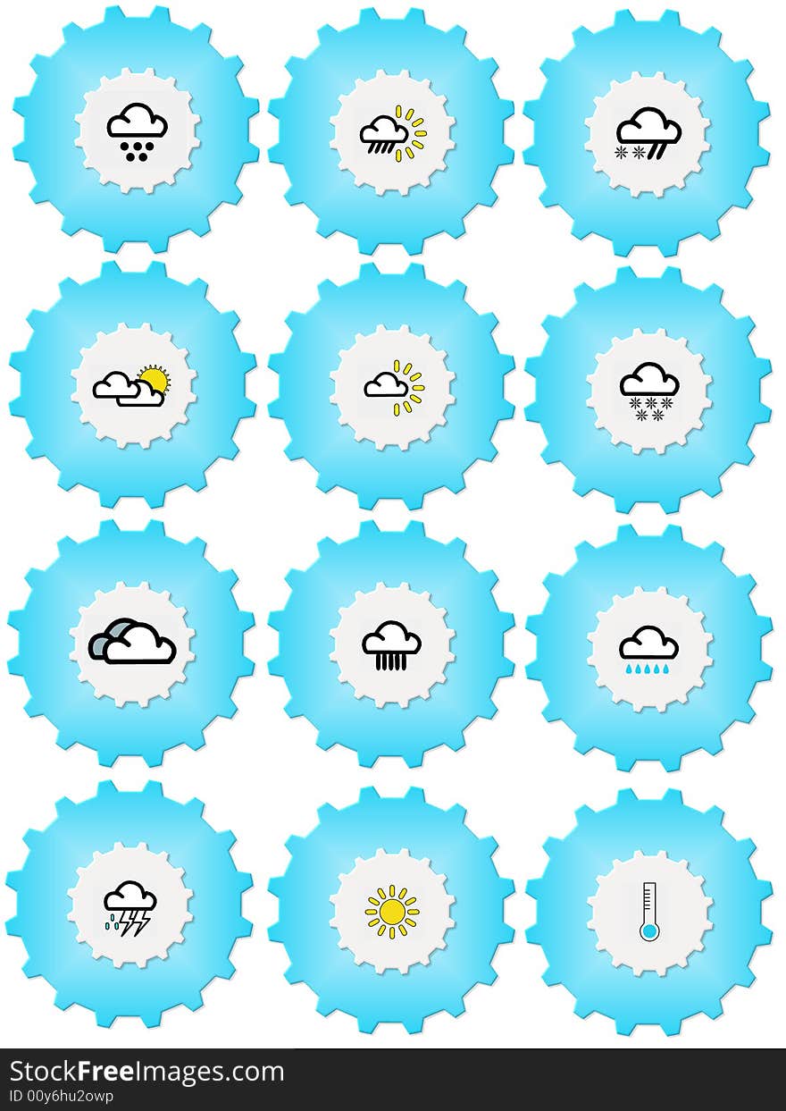 Blue weather iconset for website