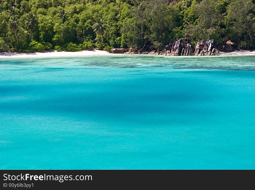 The beach at the Mahe island, Seychelles