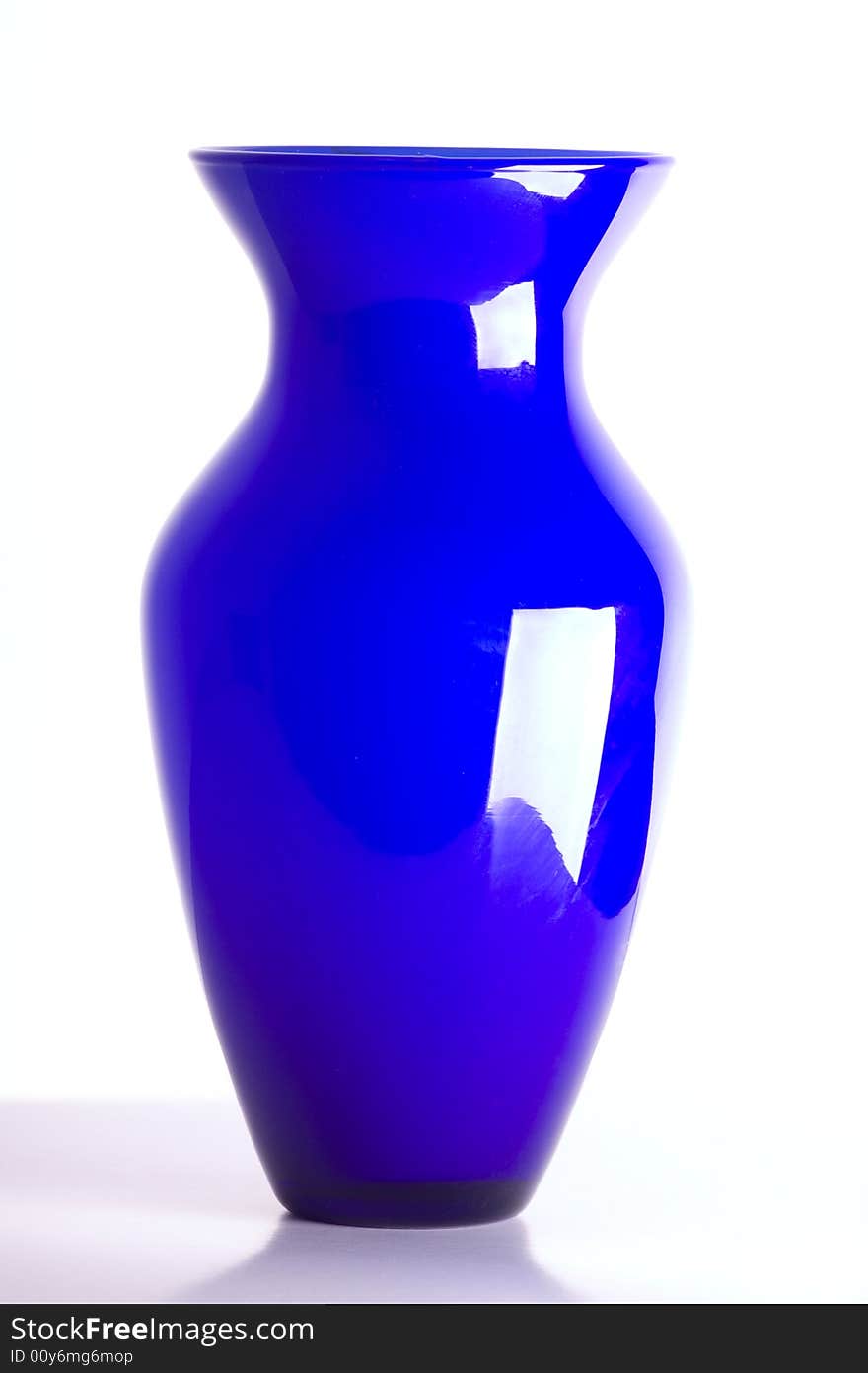 Isolated blue vase ready to join a collection