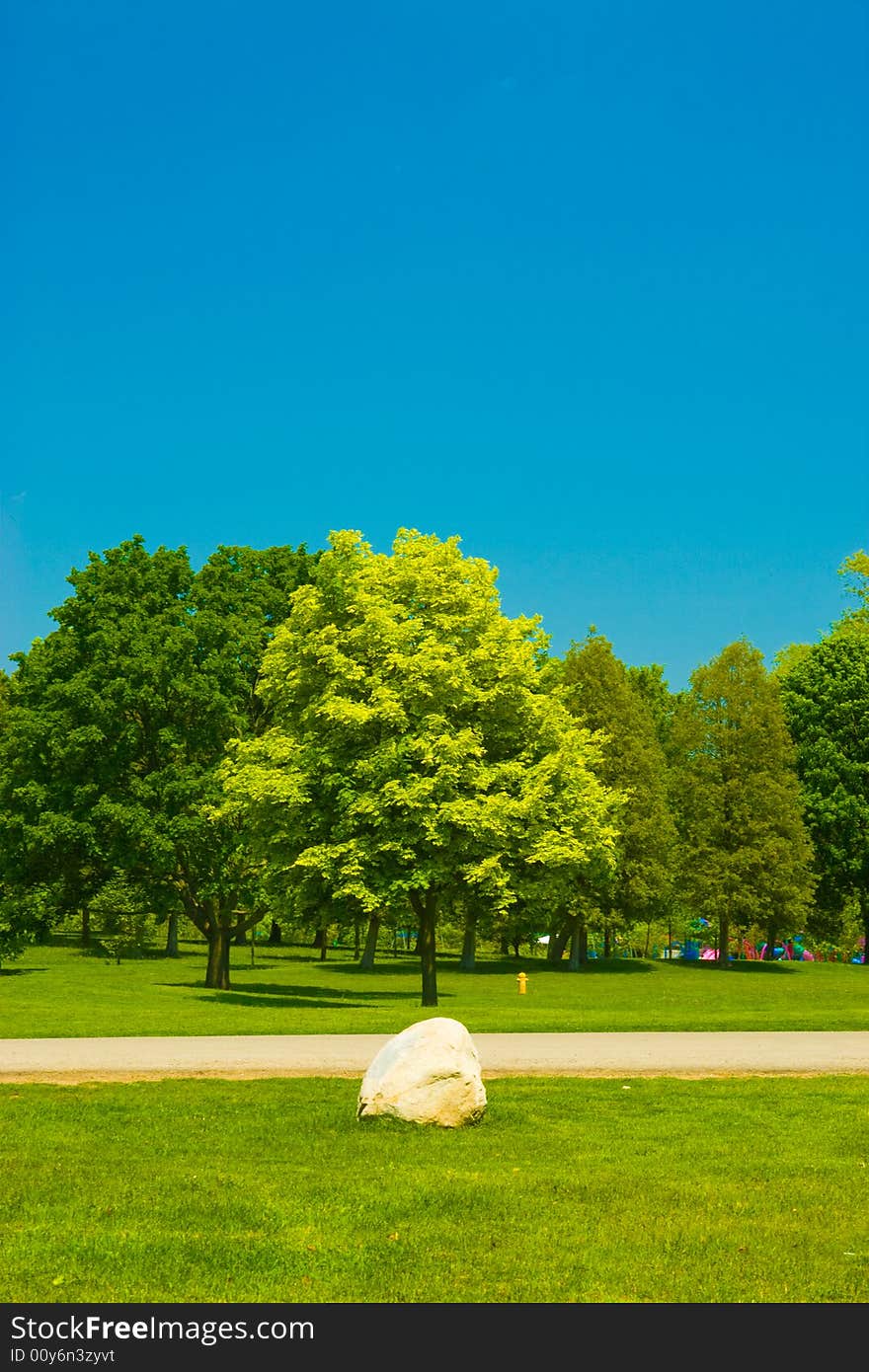 Blue sky background with white clouds and a tree. Blue sky background with white clouds and a tree