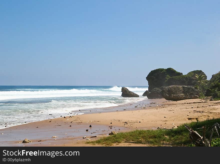 Serf beach at the Barbados island. Serf beach at the Barbados island