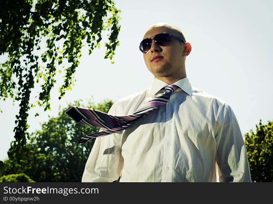 Businessman In The Park.