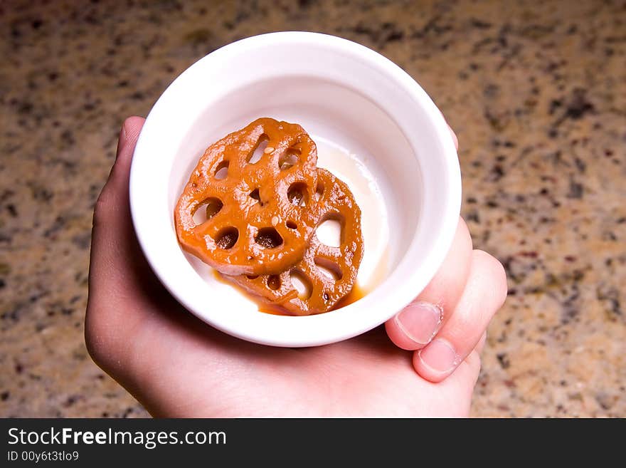 Juicy appetizers in a white dish bowl. Juicy appetizers in a white dish bowl.