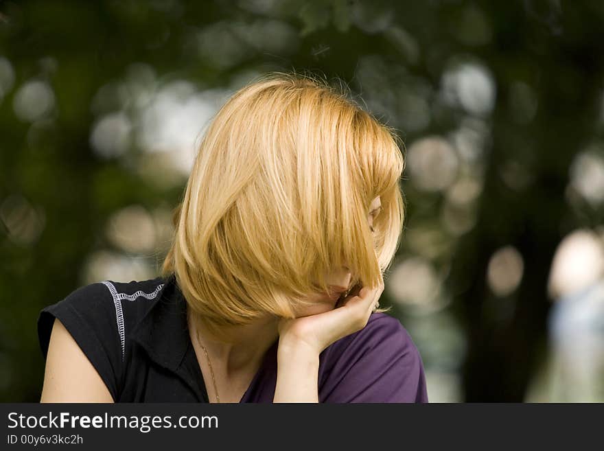 Natural woman with blond hair. Natural woman with blond hair