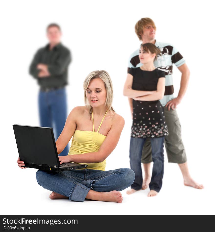 Young Student With Laptop