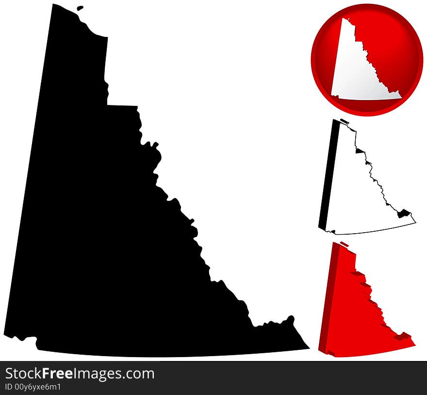 Map of Yukon Territory, Canada