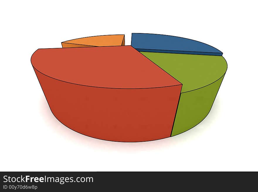 Statistics - 3d isolated multicolor diagram. Statistics - 3d isolated multicolor diagram