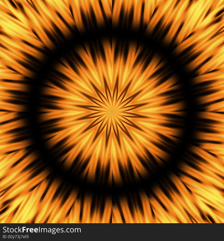 Abstract golden sun, could be also a sunflower or an explosion. Abstract golden sun, could be also a sunflower or an explosion