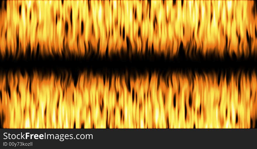 Flickering flames over black background banner or header. Flickering flames over black background banner or header