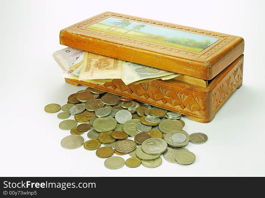 A wooden treasure chest