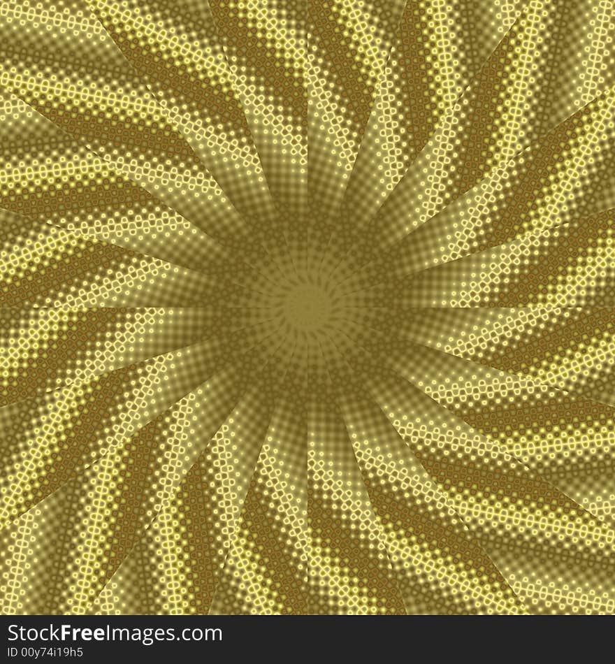 Golden sun with unusual dot pattern, could be also a sunflower. Golden sun with unusual dot pattern, could be also a sunflower