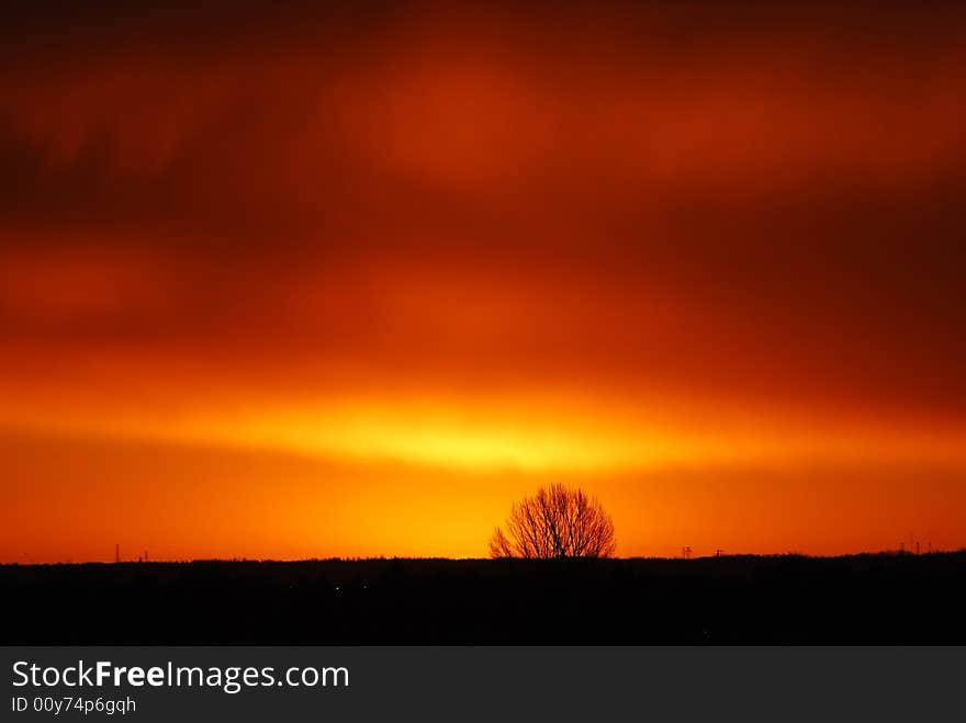 Scatting lights behind the clouds. Scatting lights behind the clouds