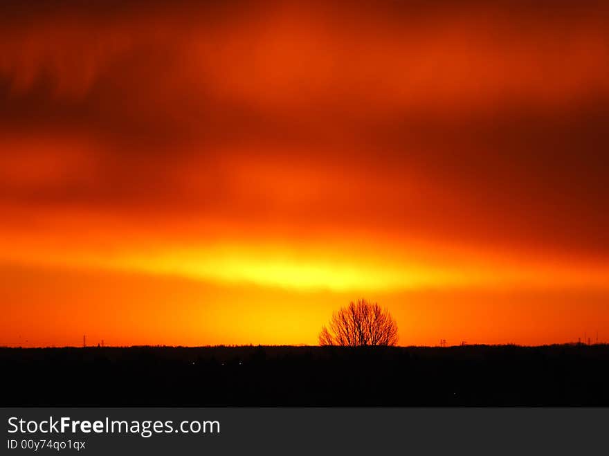 Scatting lights behind the clouds. Scatting lights behind the clouds