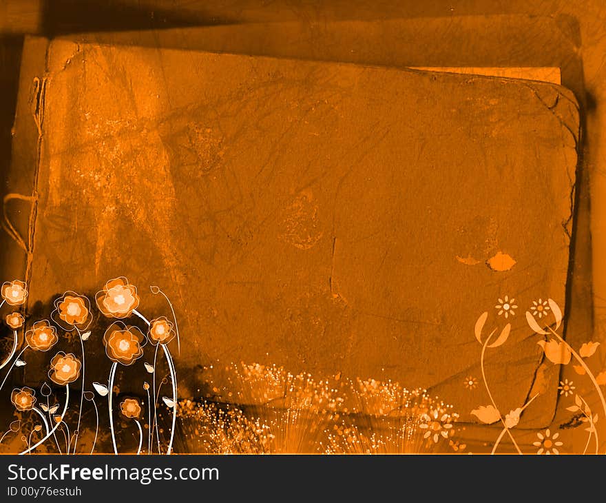 Orange grungy background - abstract digital illustration