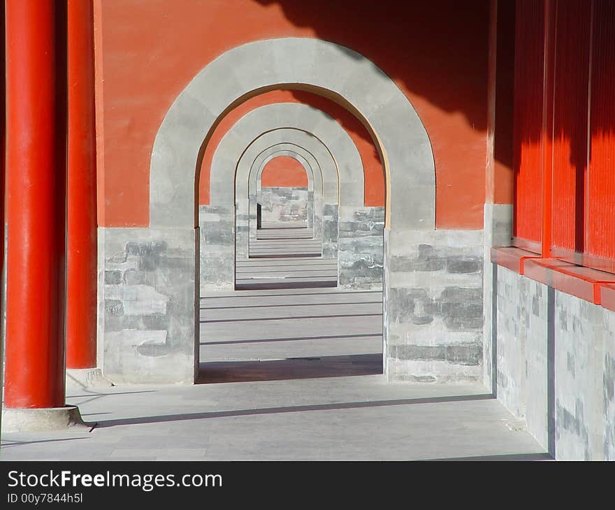 Walkway in the forbidden city. Walkway in the forbidden city