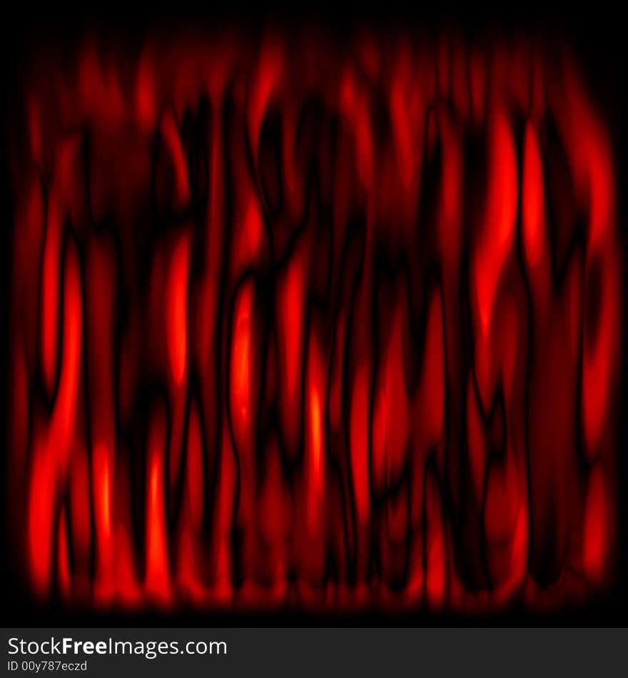 Red flickering flames over black background. Red flickering flames over black background